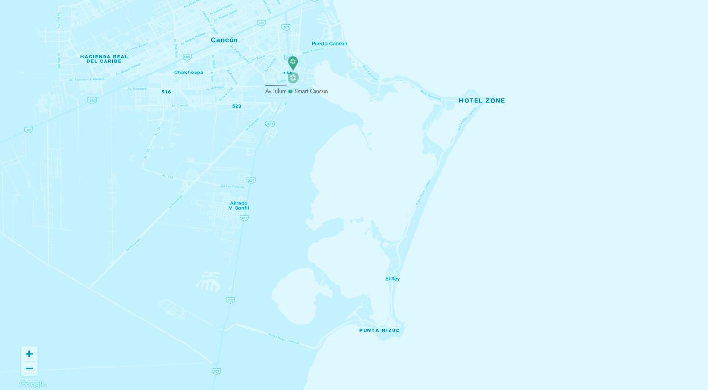 Mapa de ubicación del hotel Smart Cancún Leisure City Hotel