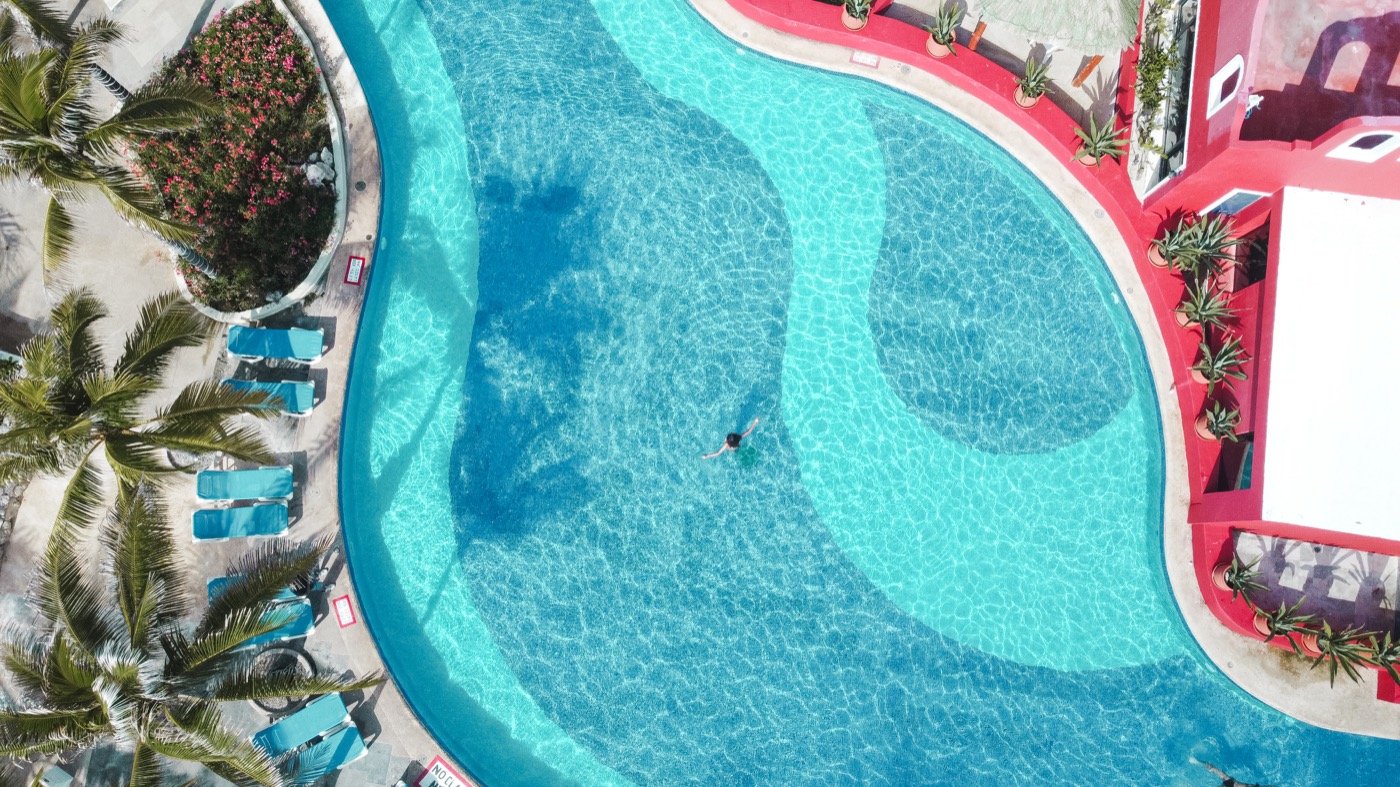 Vista Panorámica del Hotel Grand Oasis Cancun con vista al Mar